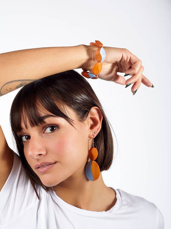 Ouseburn Wood Earrings for wholesale by Bijondo