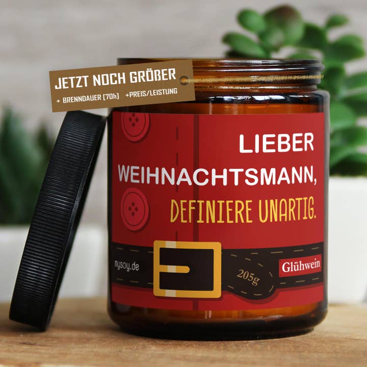mysoy® Duftkerzen-Manufaktur - Vendita all'ingrosso Candele regalo - Caro Babbo Natale,