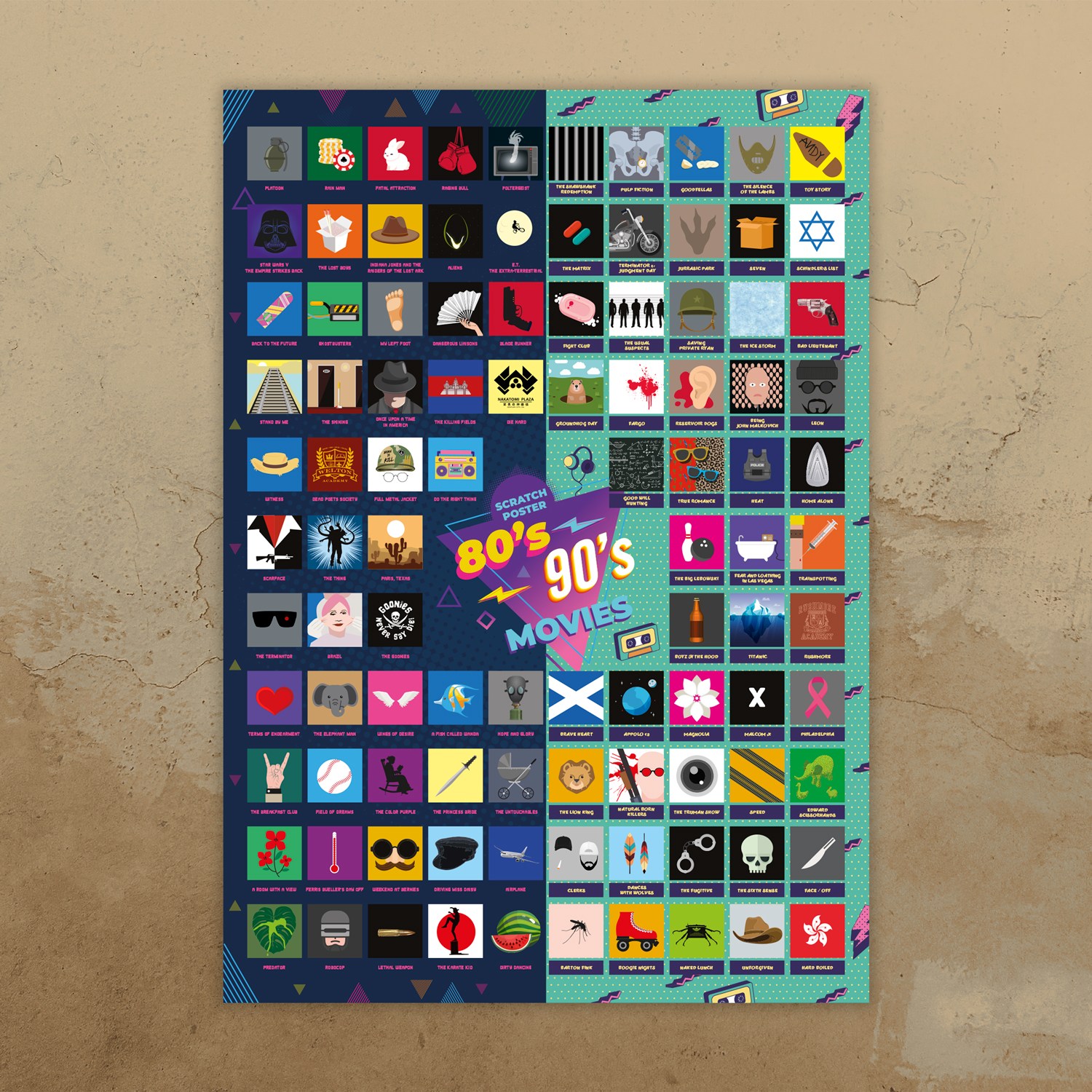 Mad Monkey GmbH - Wholesale Poster - Scratch poster with films from the 80/90s2