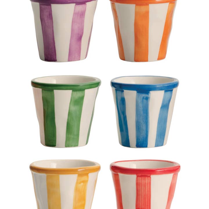 Zafferano America - Wholesale Coffee/Tea Cup - Lido Righe Espresso Shot Cups (Assorted Set of 6)