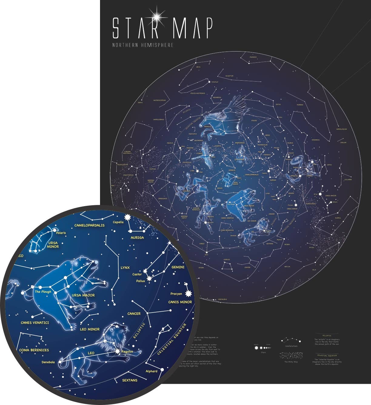 Waypoint Geographic - Wholesale Map - Glow in the Dark Star Map0
