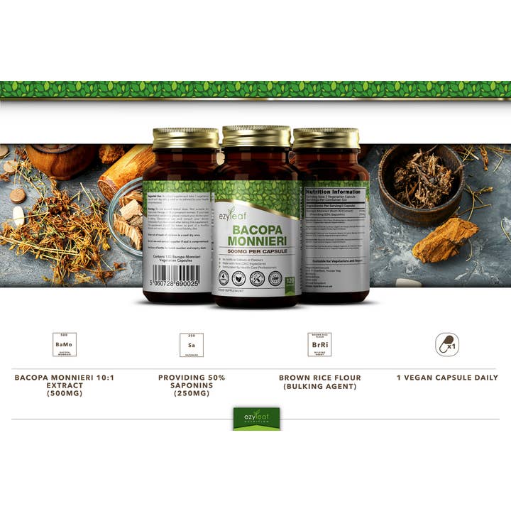 Focus Supplements – wholesale Oral supplement/vitamin – Bacopa Monnieri (500mg) 120 Capsules7