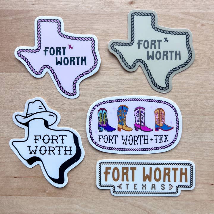 The Sticker Box | Texas Inspired Stickers & Magnets - Wholesale Sticker - Fort Worth Texas Sticker Western Texas Lover Cowboy Souvenir