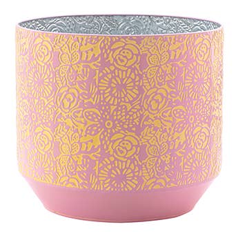 Napco - Wholesale Plant Pot - Pink & Yellow Patterned Planter - Storage(3) Item # 17184 2