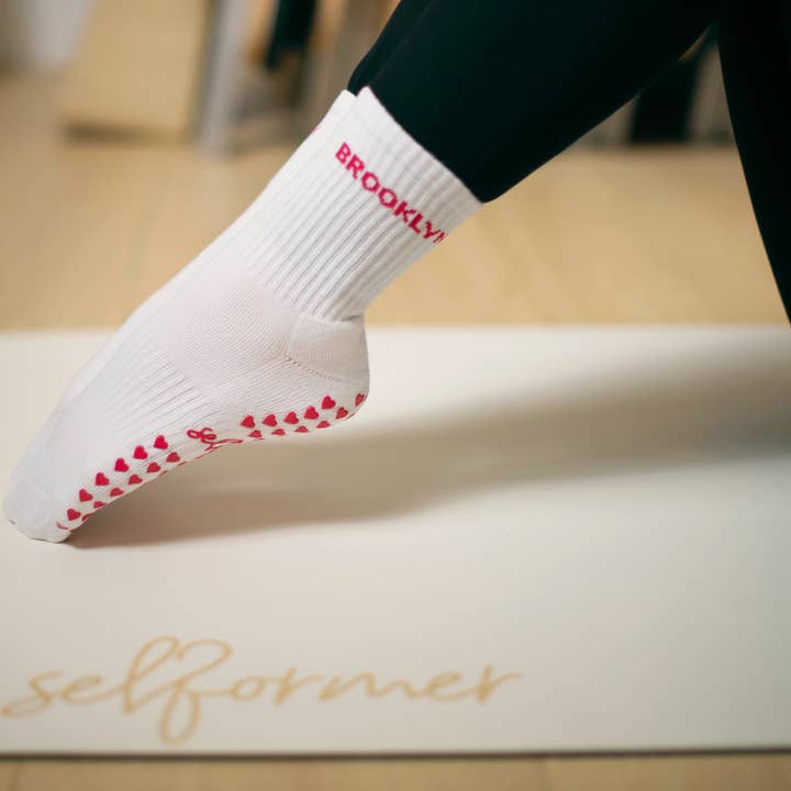 Brooklyn Is For Lovers Fuchsia Grip Socks for wholesale by Selformer