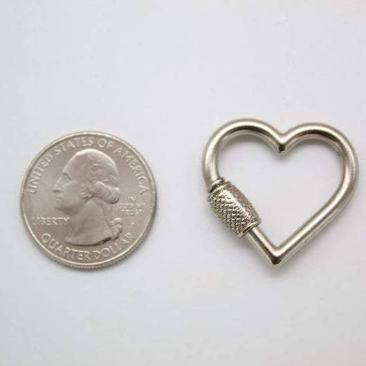MIA Jewelry - Wholesale Clasp - 18K Gold Filled Heart Shaped Carabiner Lock, Carabiner Clasp, Screw in Clasp (A29)3