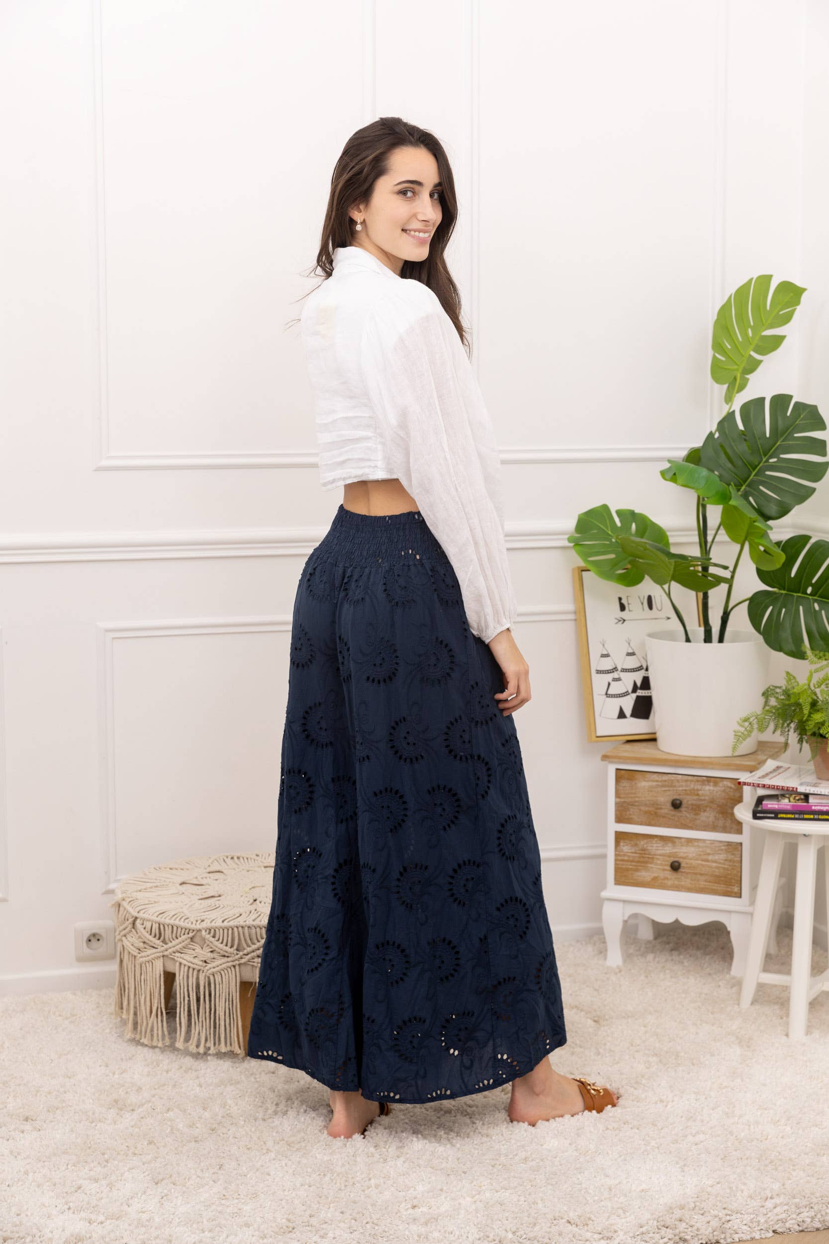 Happy look - Wholesale Pants - Women's - English embroidered wide legs pants 11