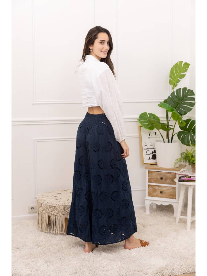 Happy look - Wholesale Pants - Women's - English embroidered wide legs pantsĀ 11