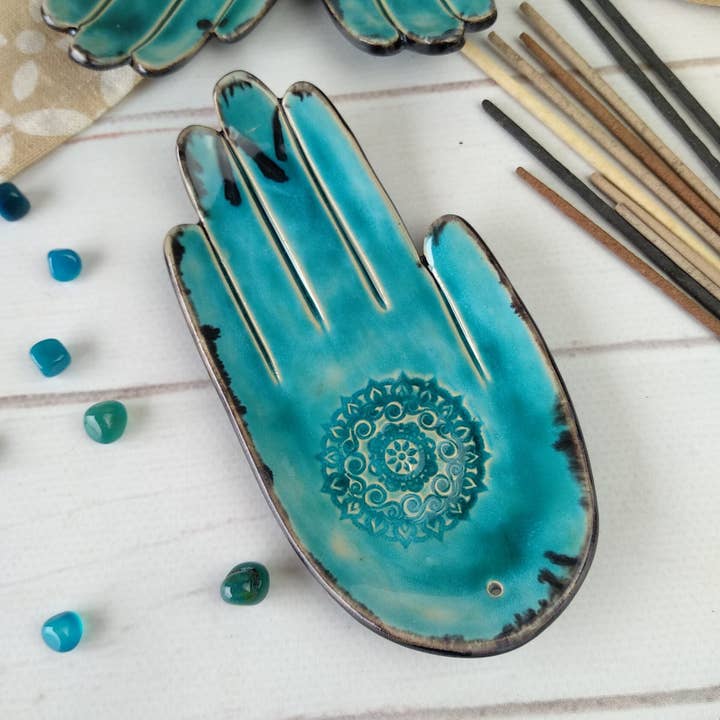 Aroma Stand In Hand Style Turquoise (Mandala) for wholesale by Pretty Plate