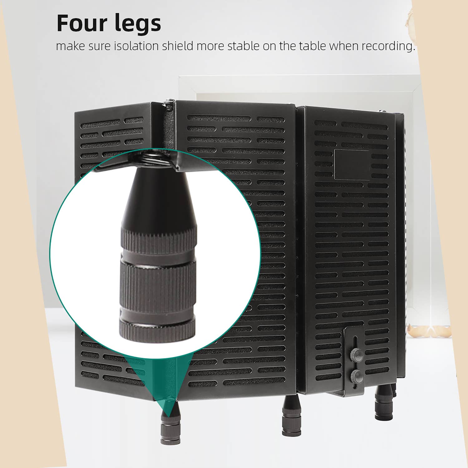 Technical Pro - Vente Accessoires de musique - Écran acoustique professionnel 5 panneaux pour isolation vocale3