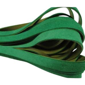 Cordón de Cuero Plano Real Ante -10mm-Verde para venta al por mayor de Sun Enterprises B.V.