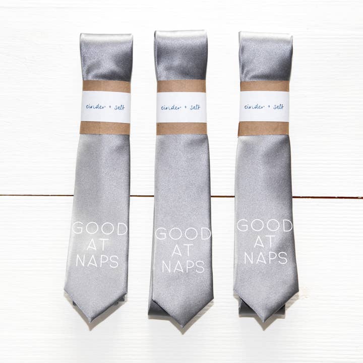Good At Naps Skinny Tie for wholesale by Cinder + Salt