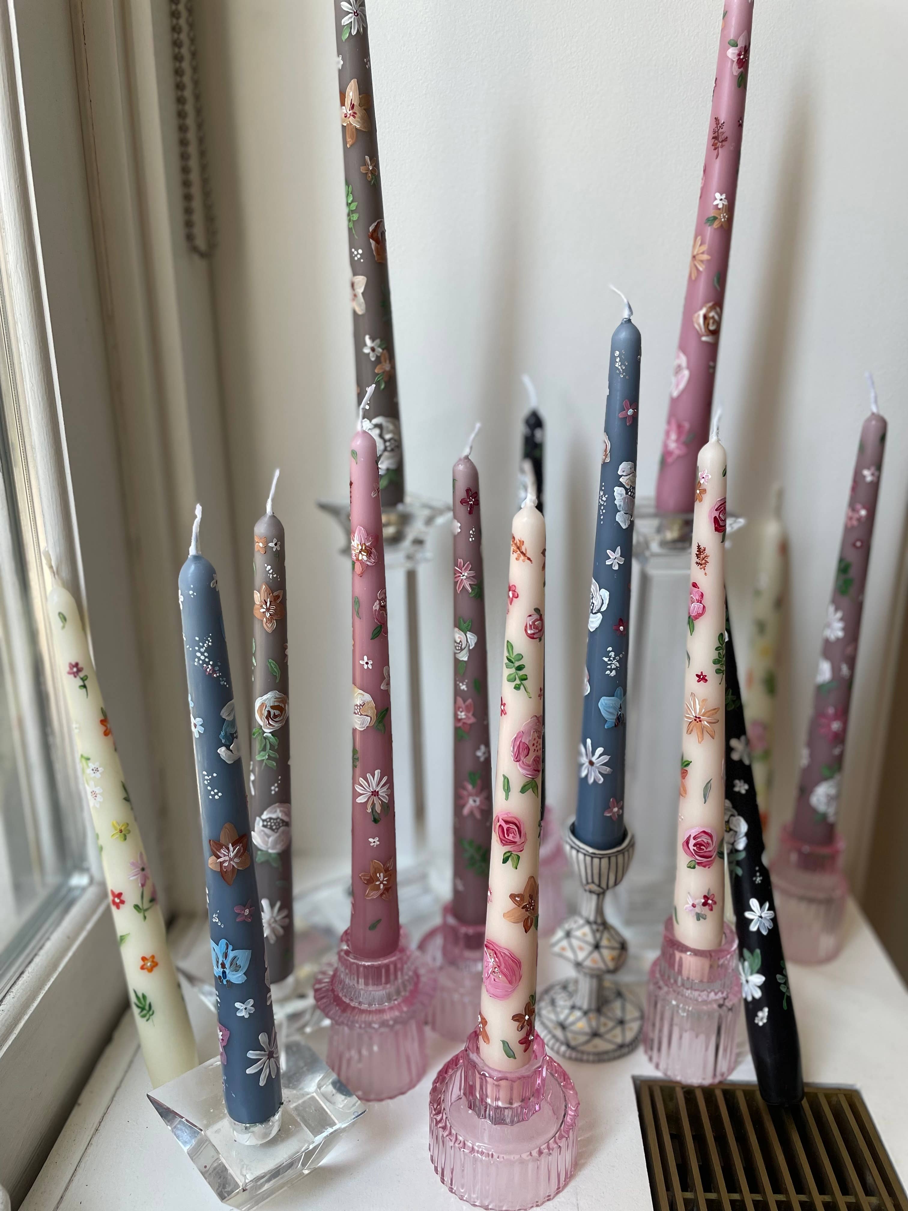 Ashley Myers - Wholesale Tapered Candle/Candlestick - Multicolor Floral Taper Pairs1