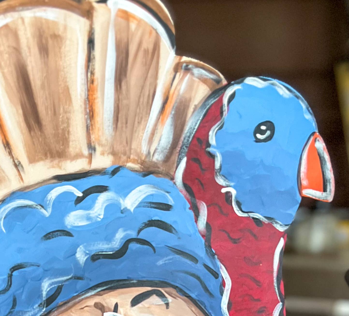 OBX Prep - Vente Affichette de porte - Porte-accroche peinte à la main en forme de dinde – Décoration d'automne et de Thanksgiving2