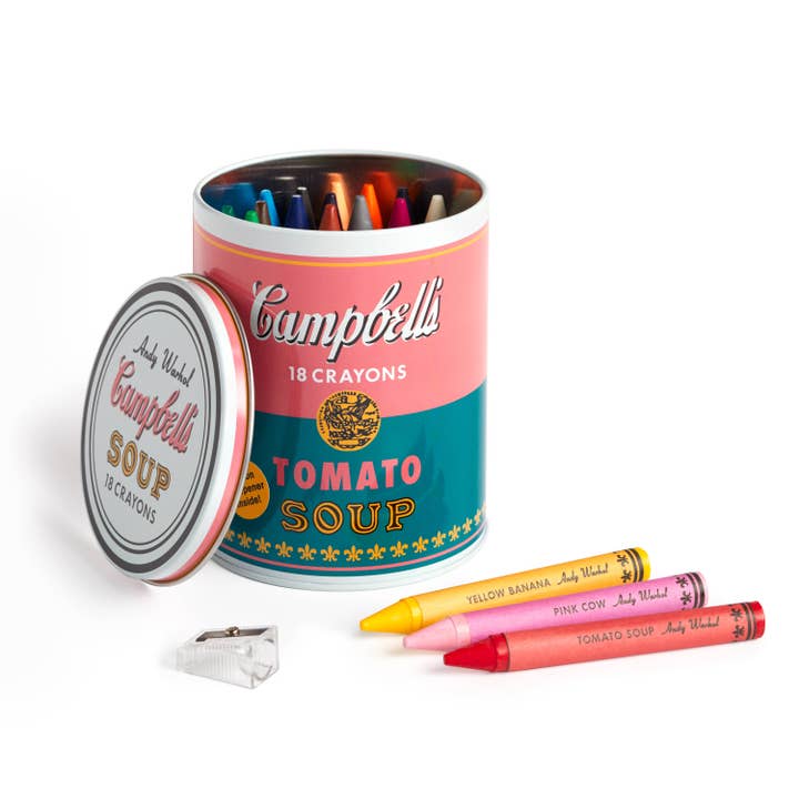 Chronicle Books - Wholesale Crayons - Kids & Baby - Andy Warhol Soup Can Crayons + Sharpener