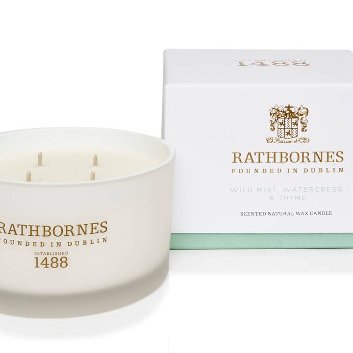 Rathbornes 1488 - Wholesale Jar/filled candle - Wild Mint, Watercress & Thyme Scented Luxury Candle1