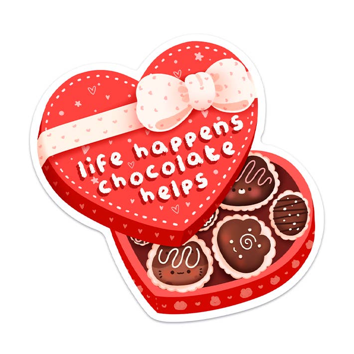 Chokoladeæske vandtæt vinylklistermærke for engroshandel hos Meowashi Studio