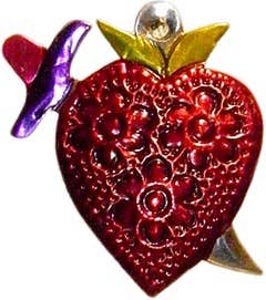 Tienda Esquipulas distribution – wholesale Dimensionell/3D-väggkonst – Hjärtan av präglad metall, ex-voto, 8 cm9