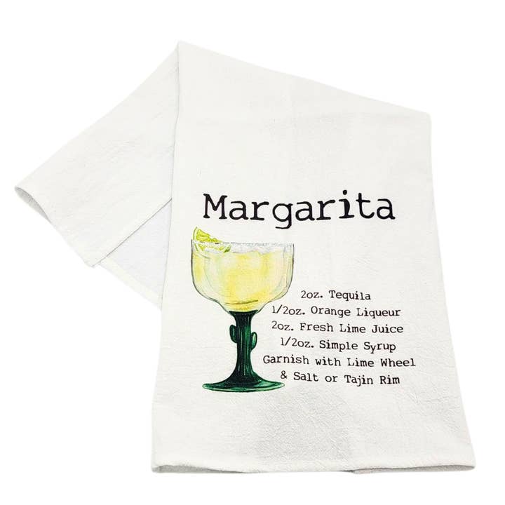 Margarita Cocktail Bar Towel - Driftless Tea Towels for wholesale by Driftless Studios