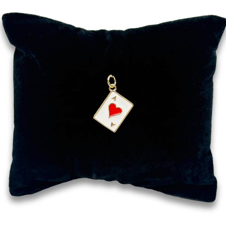 Guerrilla Charm - Wholesale Individual Charm/Pendant - 18k Gold and Enamel Ace Playing Card Charms, 19 x 12 mm3