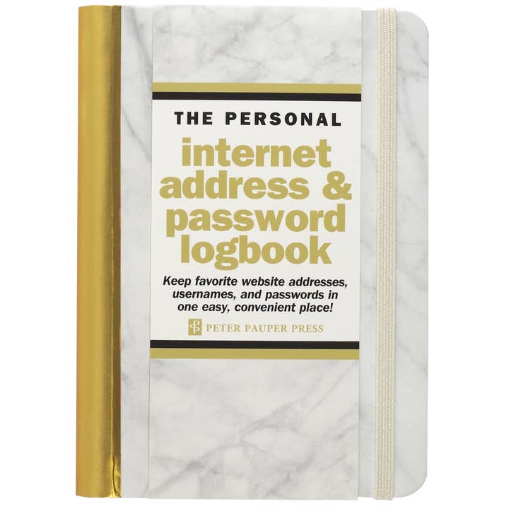 Peter Pauper Press - Wholesale Journal/Diary - Marble Internet Address & Password Logbook