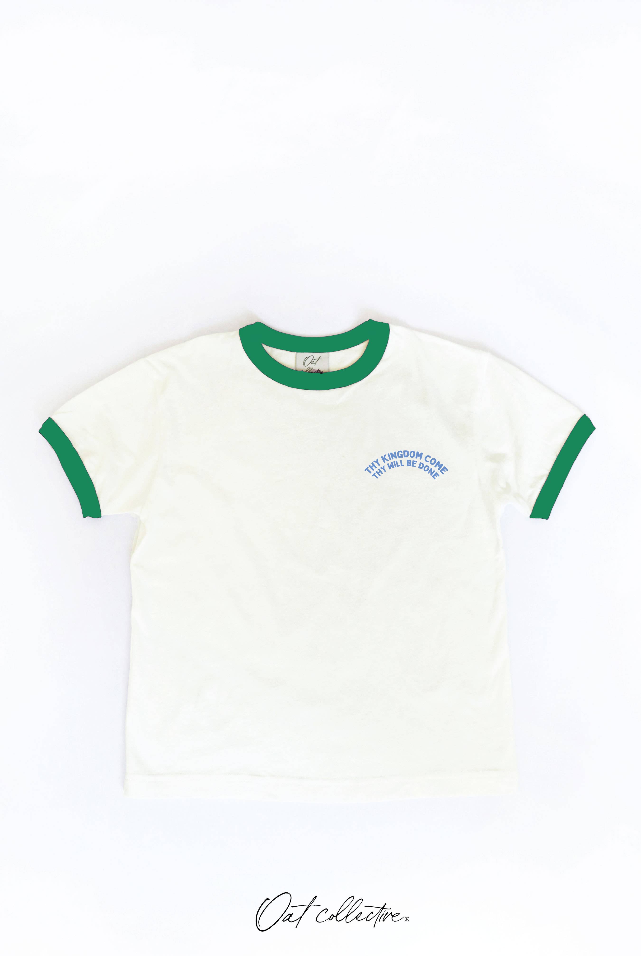 OAT COLLECTIVE - Wholesale Screen Printed T-Shirt - Kids - THY KINGDOM COME Toddler Ringer Graphic Top3