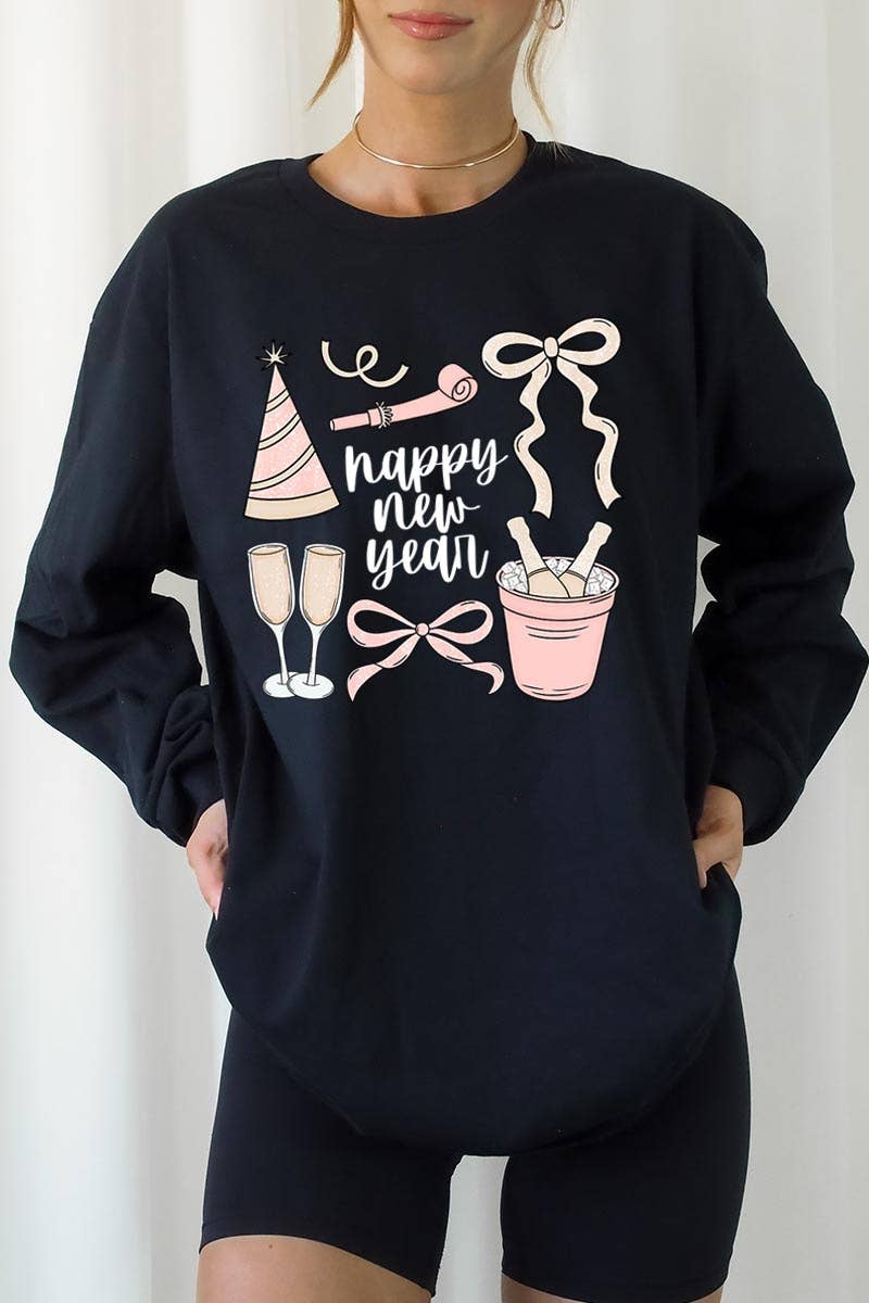 COLORBEAR - Wholesale T-Shirt (Graphic) - Women's - Happy New Year Graphic Long Sleeve Tee7