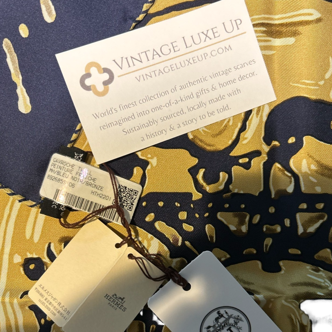 Vintage Luxe Up - Wholesale Tapestry/Textile - Hermes  Peinture Fraiche Framed Vintage Silk Scarf 24"4