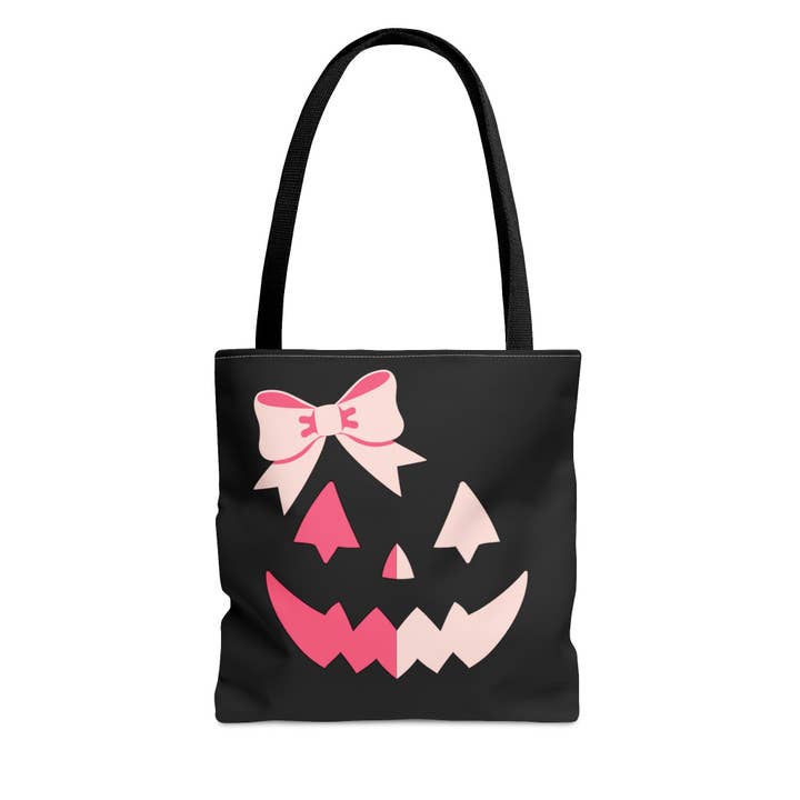 T O T A L I Z A D O R E S - Wholesale Tote Bag - Women's - Pink Pumpkin Halloween Tote Bag Trick or Treat Candy Bag9
