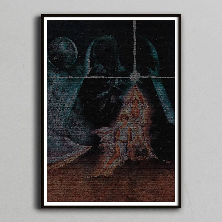 Póster de la película Star Wars, estilo A. Impresión de guión tipográfico. para venta al por mayor de Robotic Ewe
