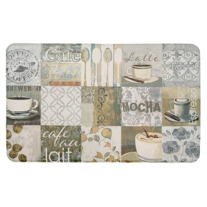 Multi Printed Memory Foam Floor Mat Bevel Coffee for wholesale on Faire