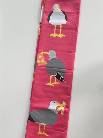 Beach Towel, Seaside, Seagull Stole My Lunch, Pink for wholesale by Clutch Towels