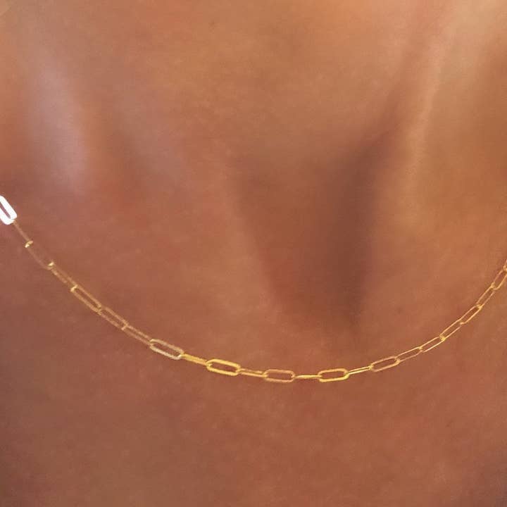 Corrente de clipe de papel de ouro delicado por atacado de Sarah Taylor Designs