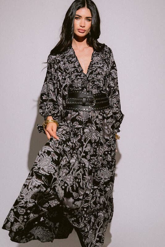 Piti Cuiti - Wholesale Dress - Women's - VERONA BLACK & WHITE LONG DRESS1