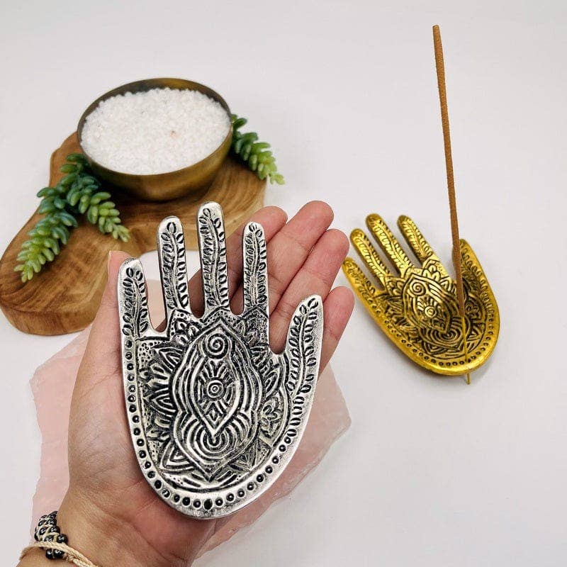 Rock Paradise - Wholesale Incense Holder - Crystal Hand Incense Holder - Silver or Gold -6