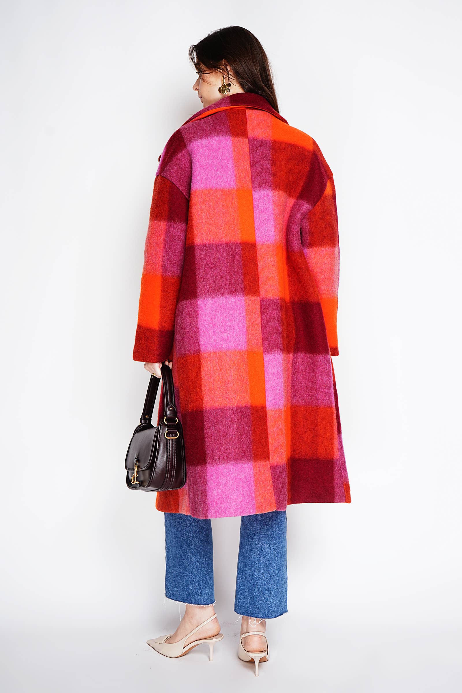 NOELINE - Wholesale Coat - Women's - Plaid wool coat 60705-516