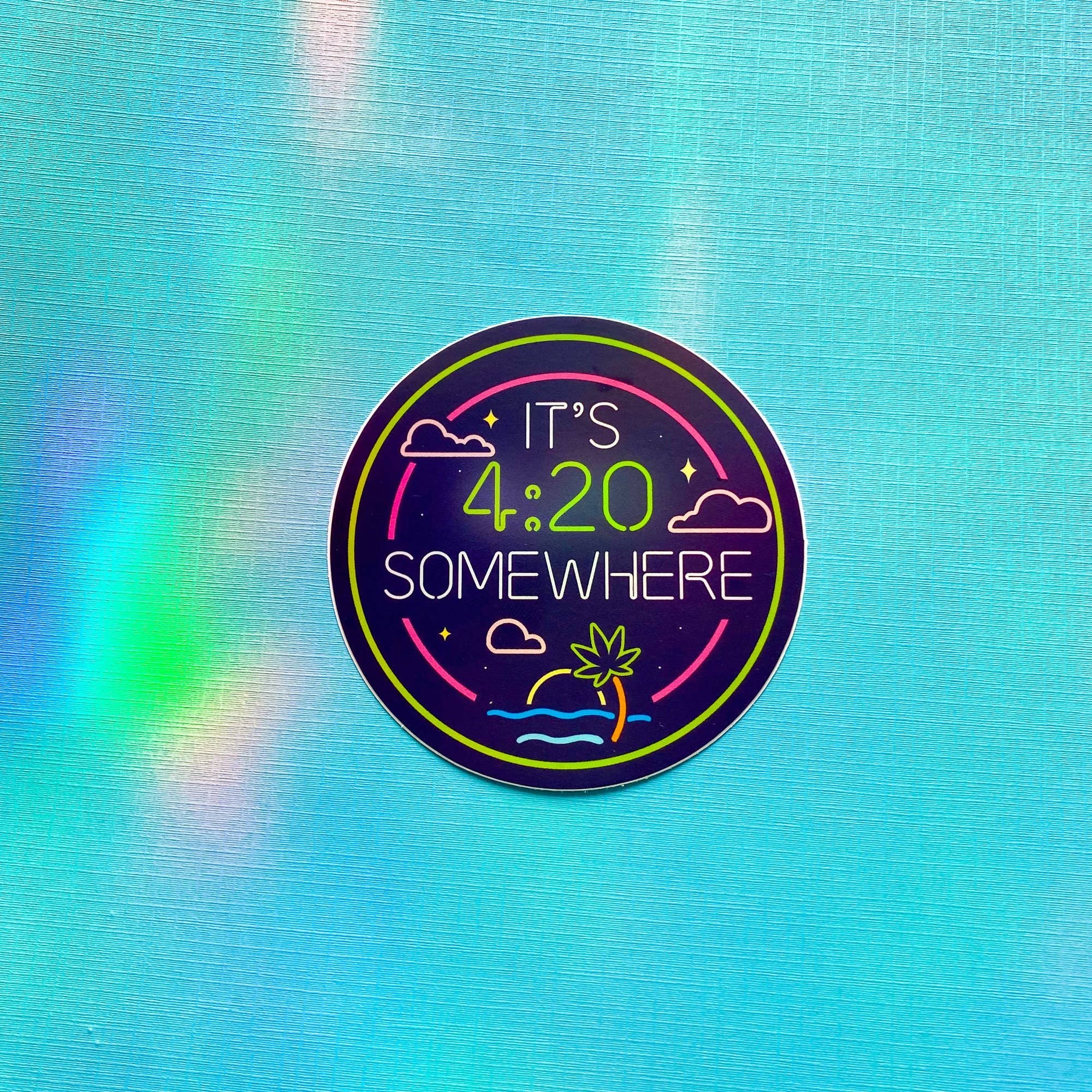 Chelzart - Wholesale Sticker - It's 4:20 Somewhere Sticker | Gifts For Stoners |1