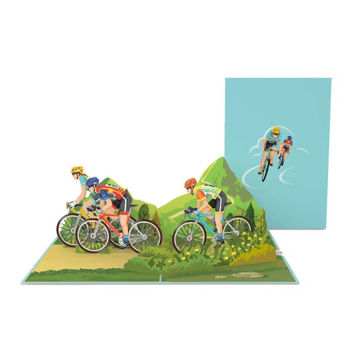 papercrush – postal de parabéns por atacado – Cartão pop-up ciclista de corrida1