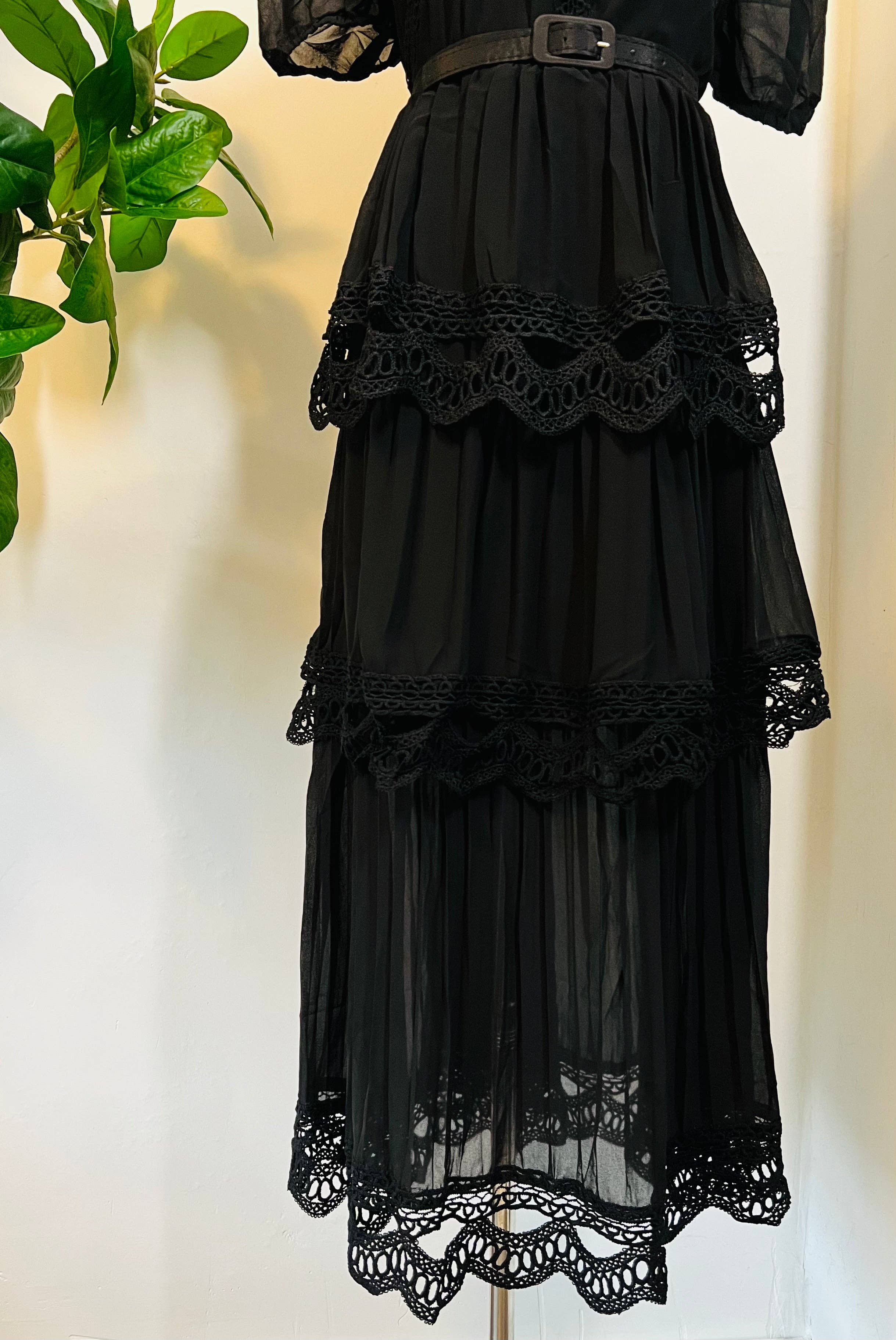 Witchwood Bags - Wholesale Dress - Women's - Annabel - Romantic Cottage Goth Tiered Dress - READY TO SHIP7