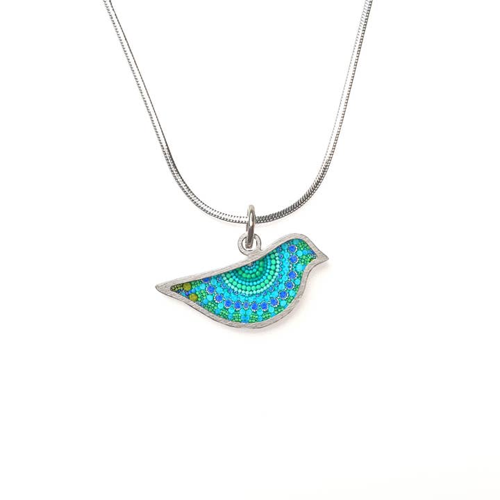 Noa Jewellery - Wholesale Pendant/Charm Necklace - Bird pendant with a decorated ceramic14