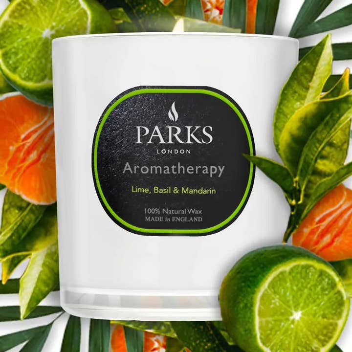 LIME, BASIL & MANDARIN CANDLE 220G for wholesale by Parks Candles
