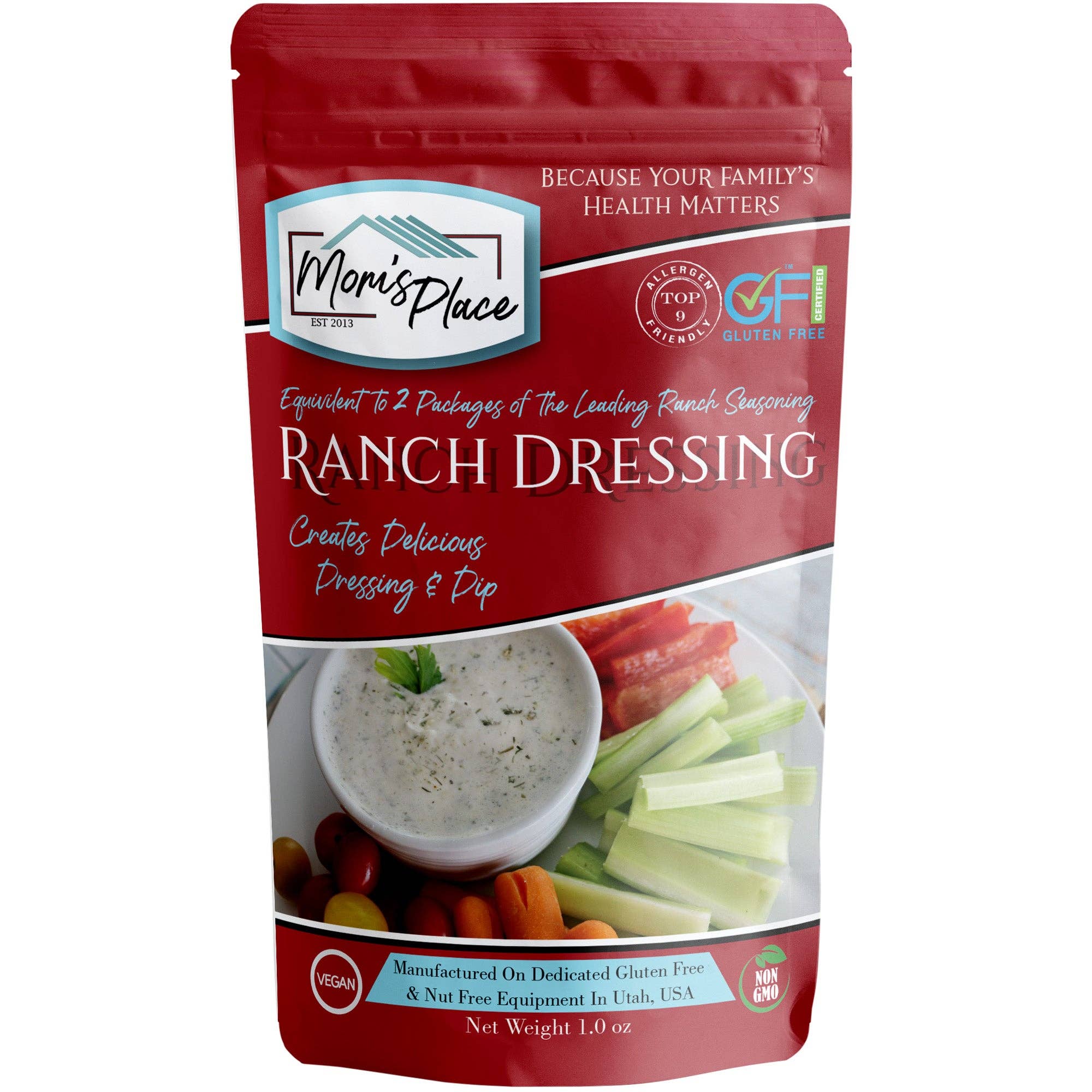 Mom's Place Gluten Free - Wholesale Salad Dressing - Mom's Gluten-Free & Dairy Free Ranch Dressing Mix1