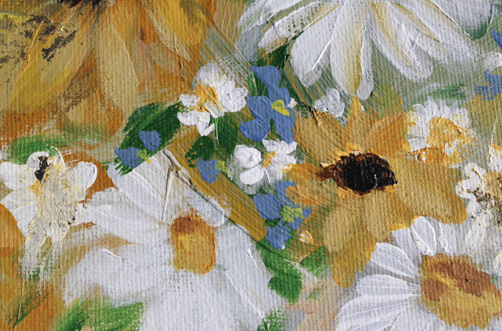 glad you're here co - Wholesale Painting/Drawing - Sunflower and Daisies Abstract Original Painting Acrylic4