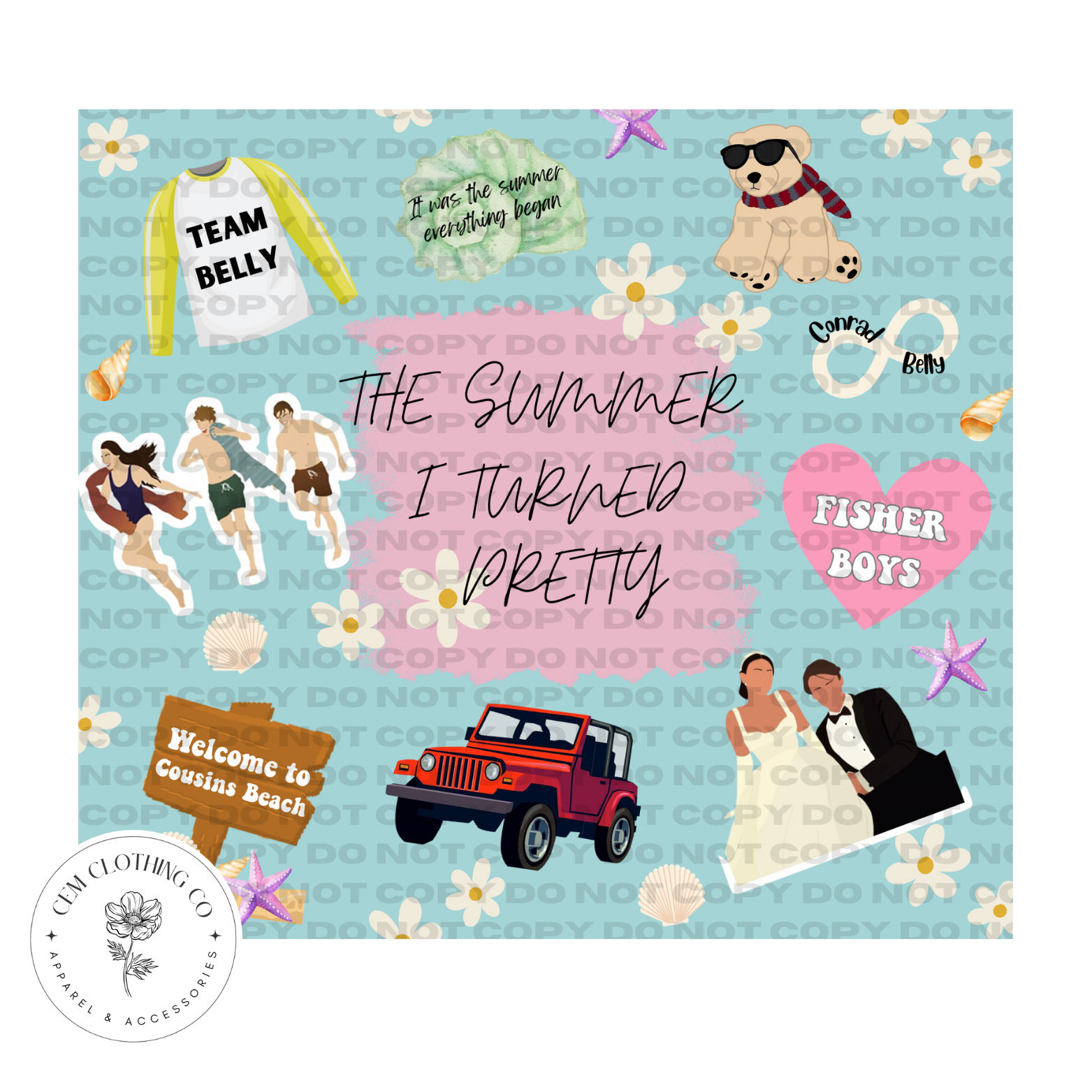 Hello Poppy Company - Wholesale Insulated mug/tumbler - The Summer I Turned Pretty Sticker - 20 oz Stainless Tumbler1