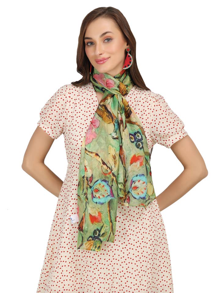 Women's Silk Shawl Blue for wholesale by SIDDHARTH IMPORTS