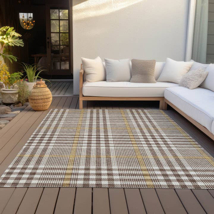 LOOMLAN - Wholesale Area Rug - Samira Brown Washable Indoor-Outdoor Rug8