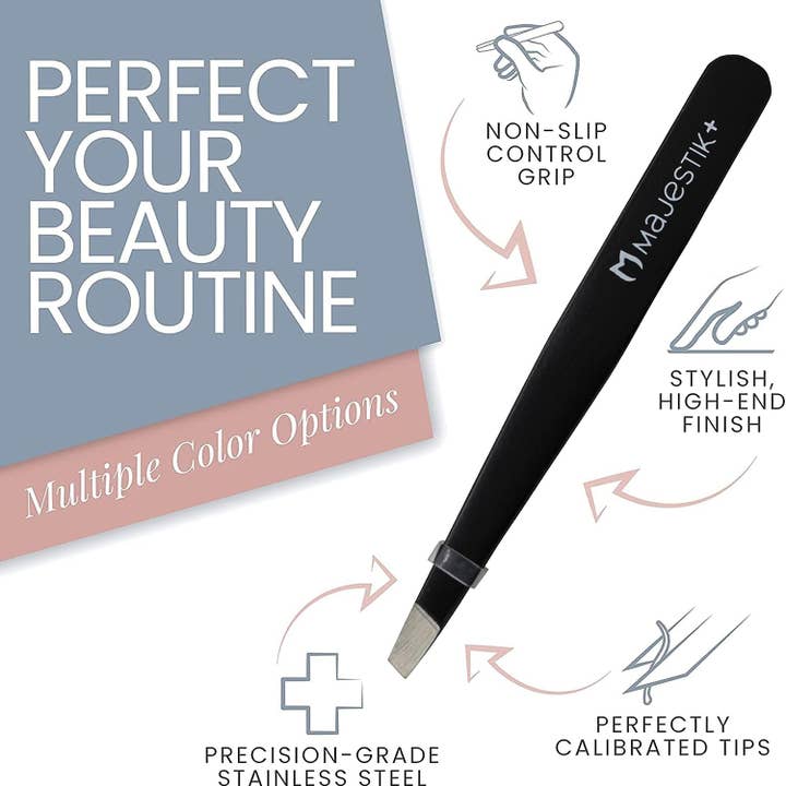 Majestic Beauty – wholesale Tweezers – Slant Tweezers - Majestik+ Professional Stainless Steel2