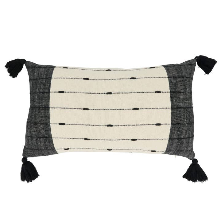 Saro Lifestyle - Wholesale Throw/Decorative Pillow - Tassel Trim Stripe Throw Pillow