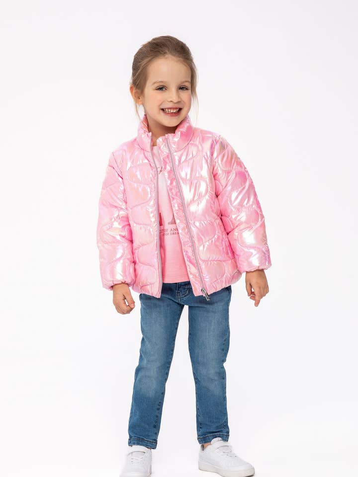 Girls light padded jacket 12m–14y pink for wholesale by Minoti sp. z o.o.