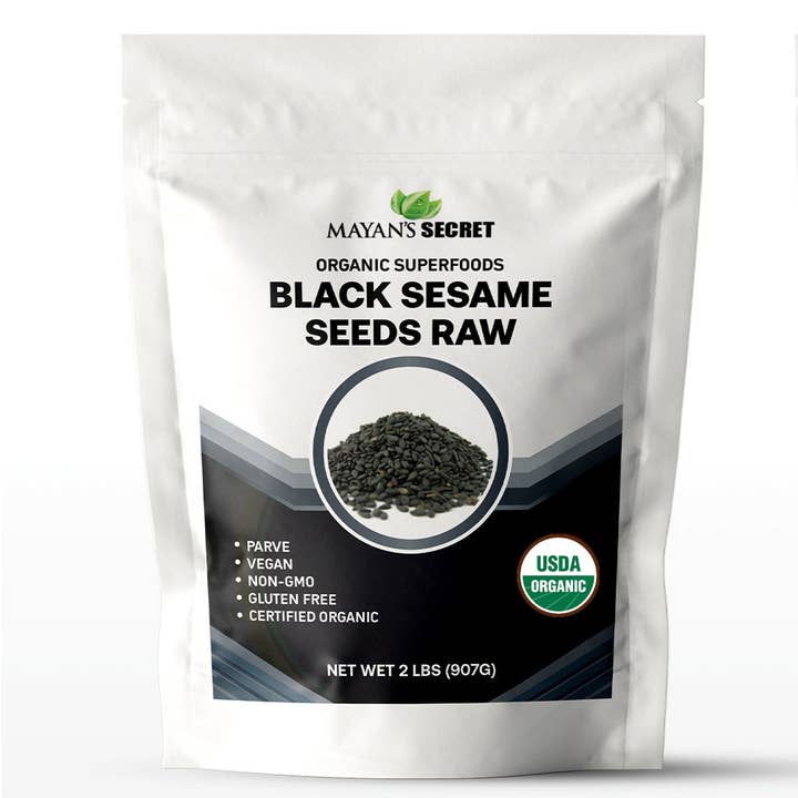Black Sesame Seeds Raw - Unhulled Organic for wholesale by Mayans Secret